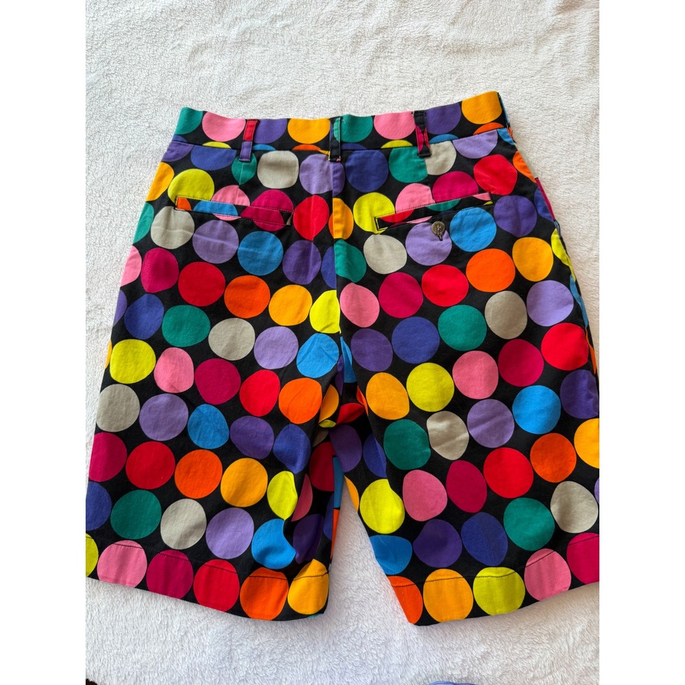 Loudmouth Golf Mens Multi Color Polka Dot Shorts Black Size 30 Stretch Cotton - Picture 7 of 7